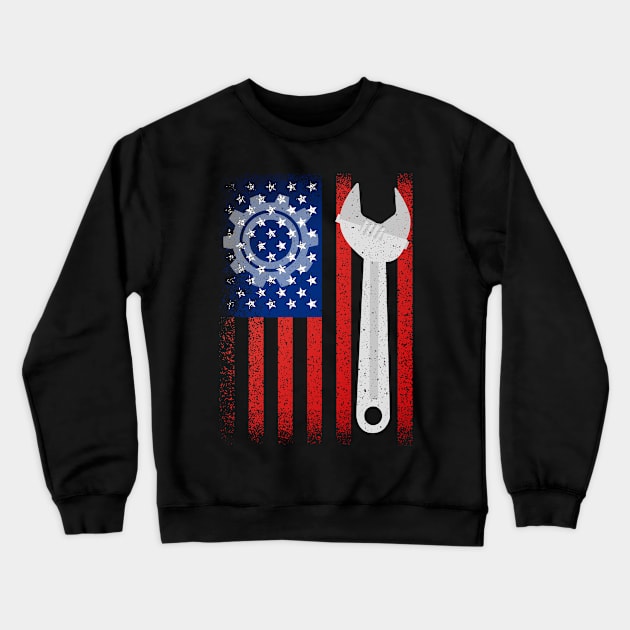 Mechanical Flag Crewneck Sweatshirt by oyshopping